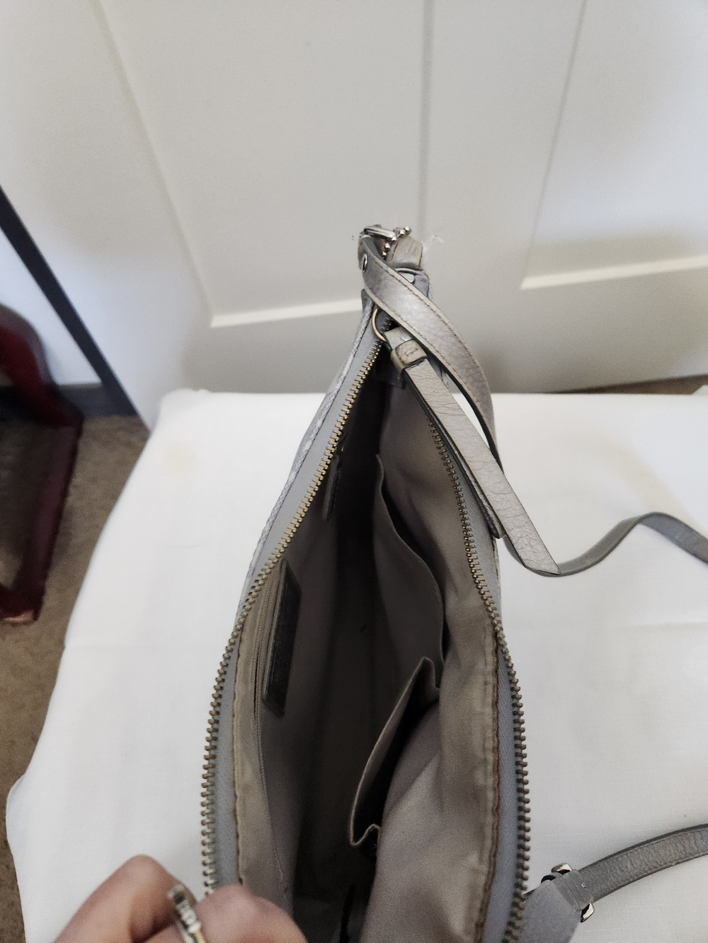 COACH Heritage Peyton  Signature Canvas File Bag In Light Blue & Silver - Picture 7 of 14